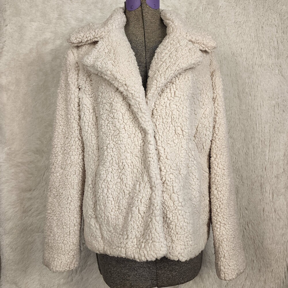 Caslon Teddy White Collar Jacket Size S
